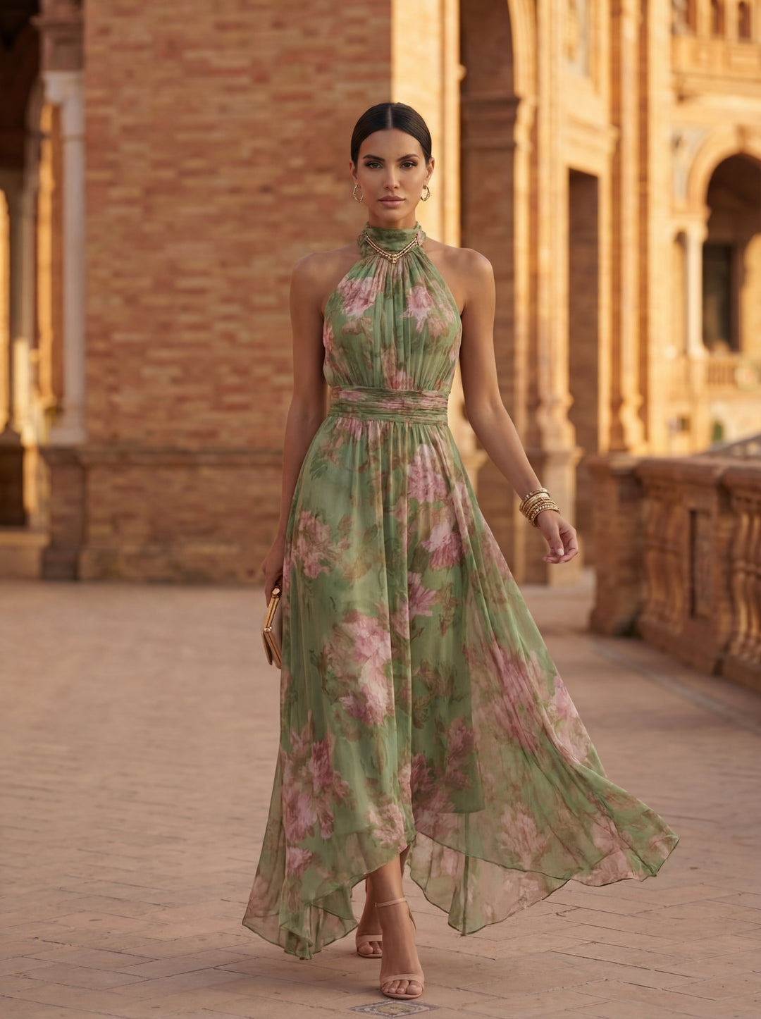Olivia | Vestido maxi de gasa