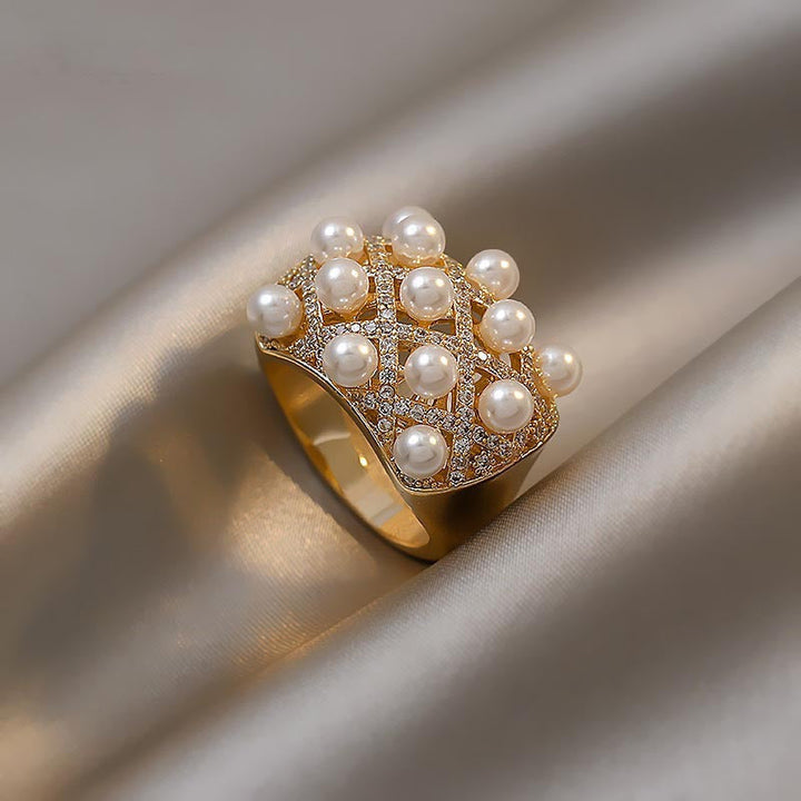 Vintage Cluster Dome Pearl Ring