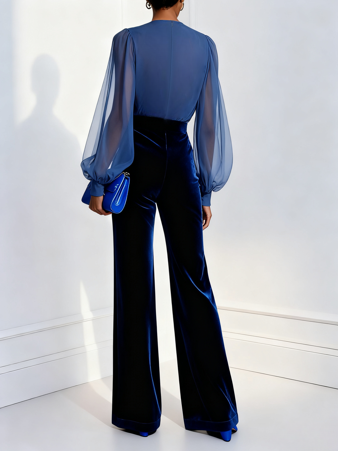 Macacão de Veludo Celeste