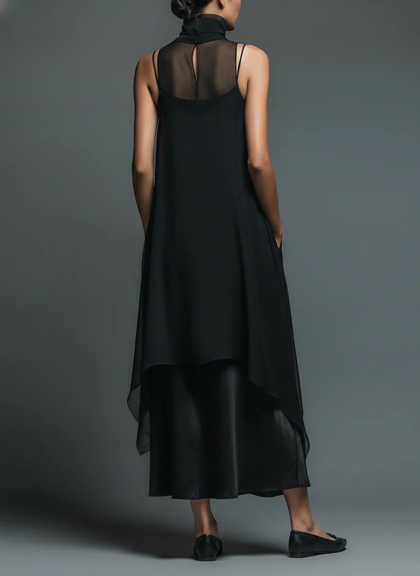 Conjunto de Vestido Slip Celeste
