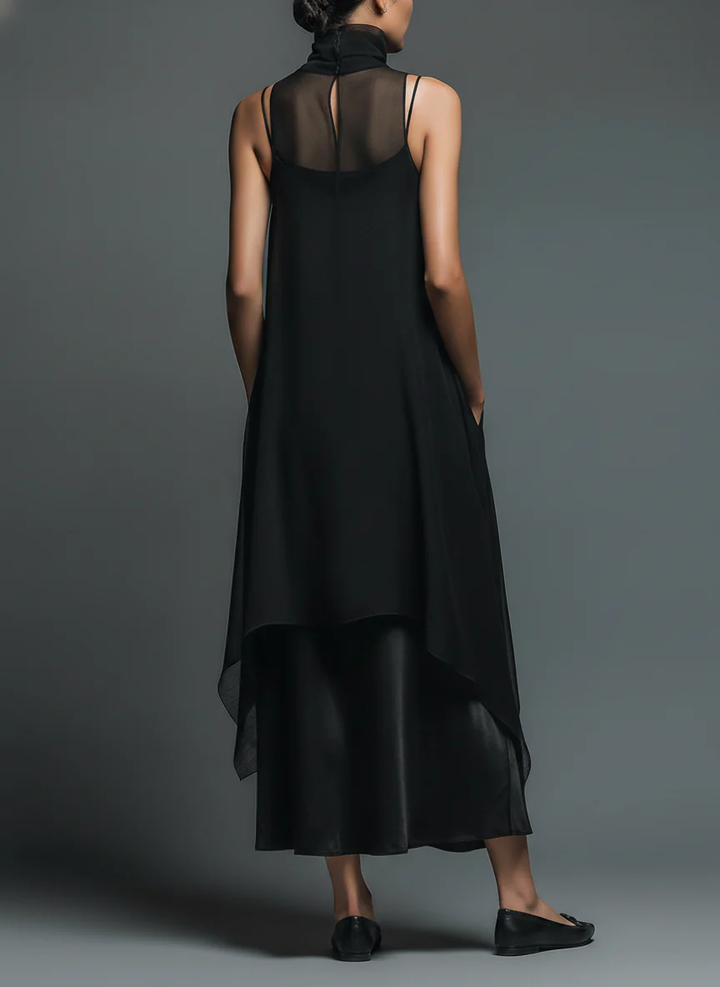 Conjunto de Vestido Slip Celeste