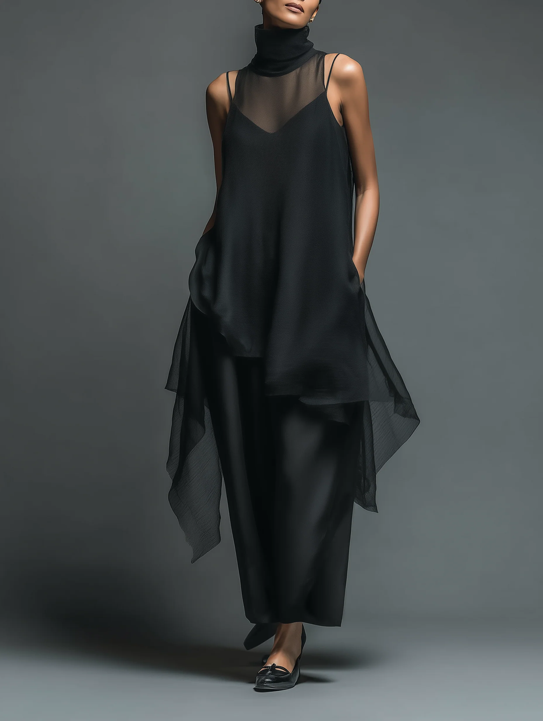Conjunto de Vestido Slip Celeste