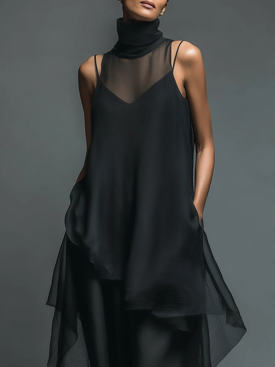 Conjunto de Vestido Slip Celeste
