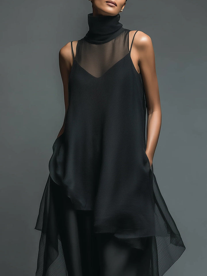 Conjunto de Vestido Slip Celeste