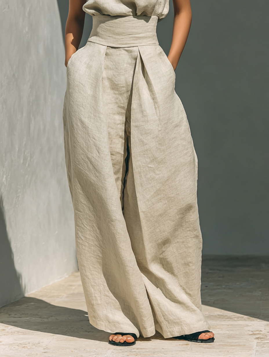 Conjunto de Top sin Mangas Sienna y Pantalones de Pierna Ancha
