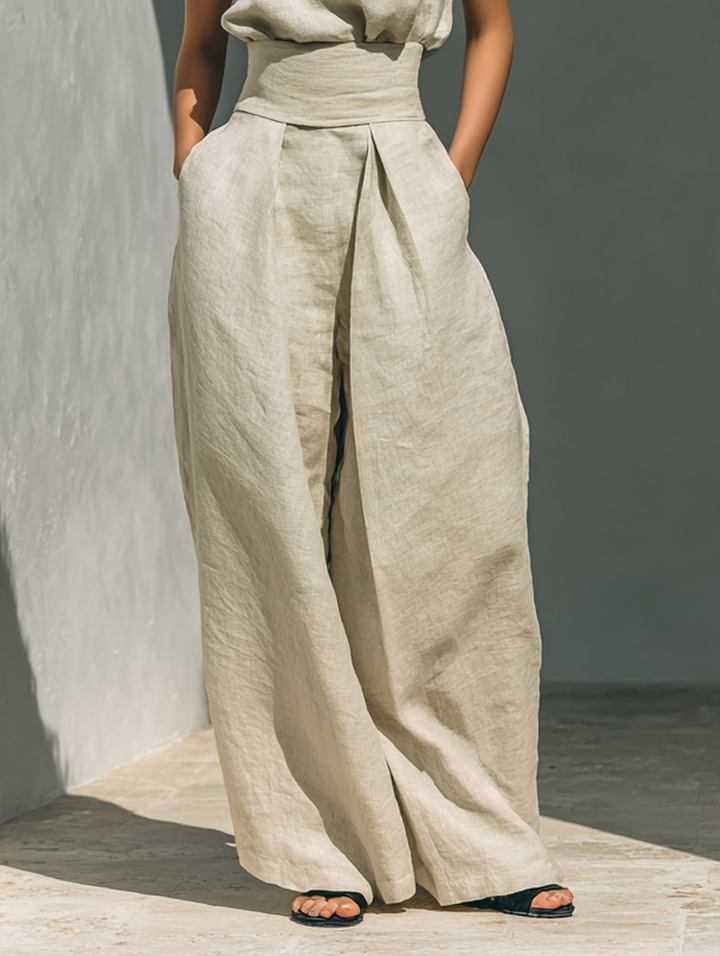 Conjunto de Top sin Mangas Sienna y Pantalones de Pierna Ancha