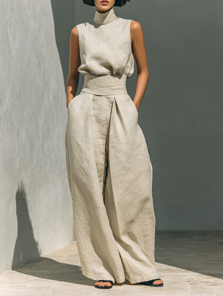 Conjunto de Top sin Mangas Sienna y Pantalones de Pierna Ancha
