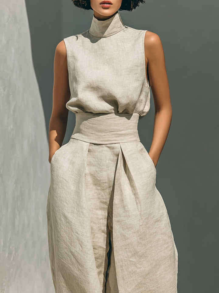 Conjunto de Top sin Mangas Sienna y Pantalones de Pierna Ancha