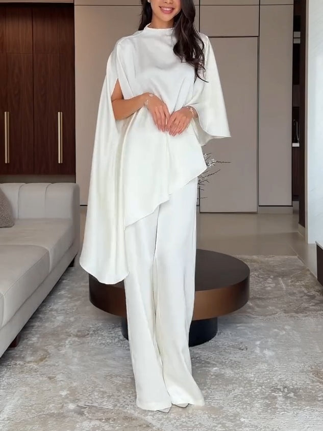 Ensemble haut satiné et pantalon Samantha
