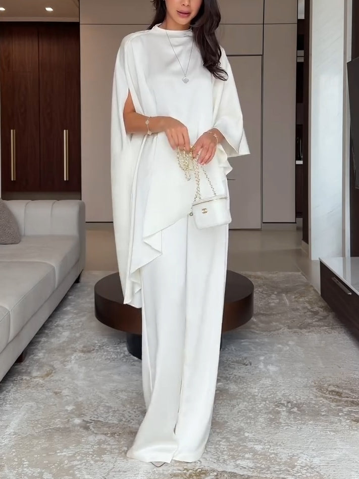 Ensemble haut satiné et pantalon Samantha