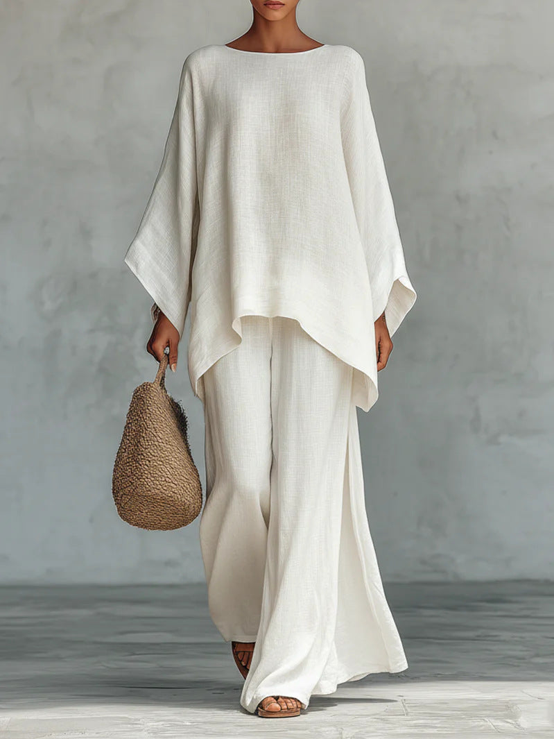 Conjunto de top fluido y pantalones Lila