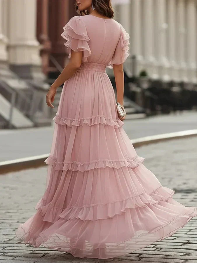 Zoe | Robe de mariée longue élégante rose pâle