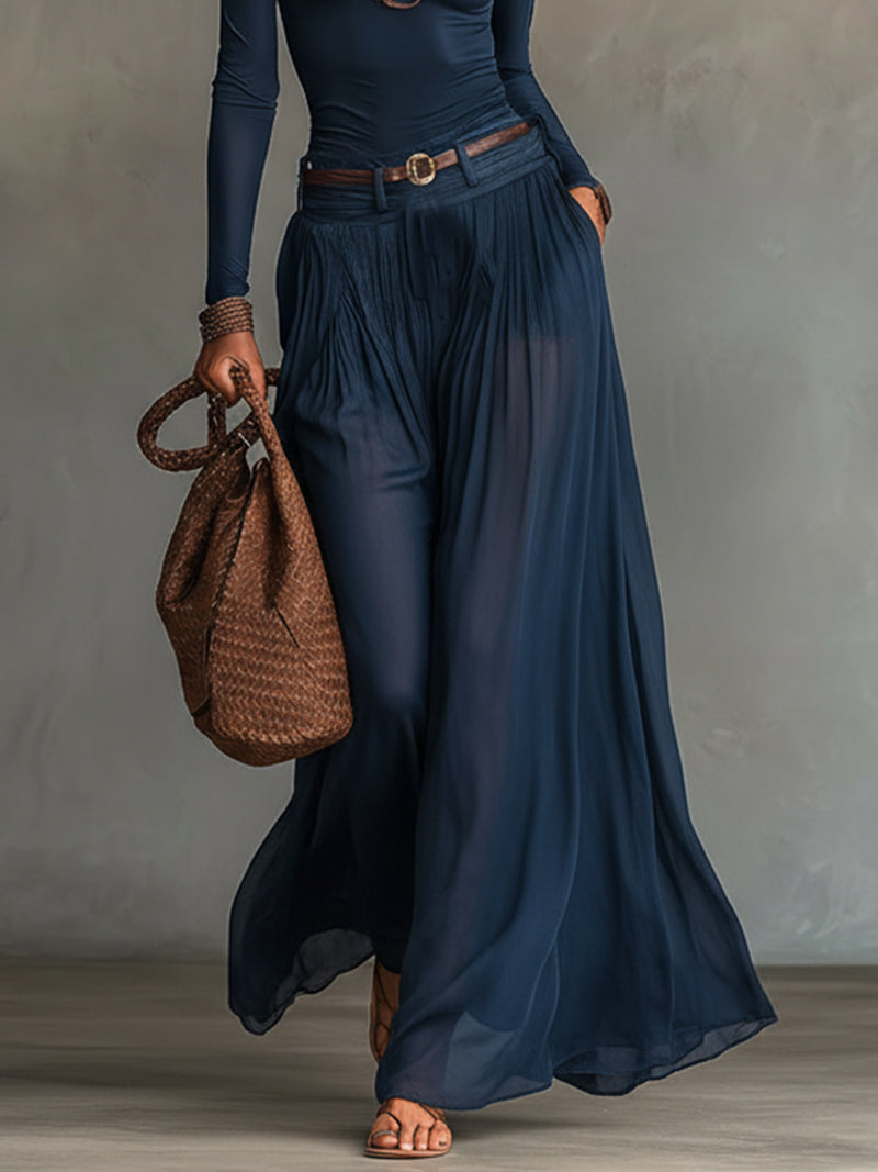 Ensemble Celeste avec haut asymétrique et jupe en tulle