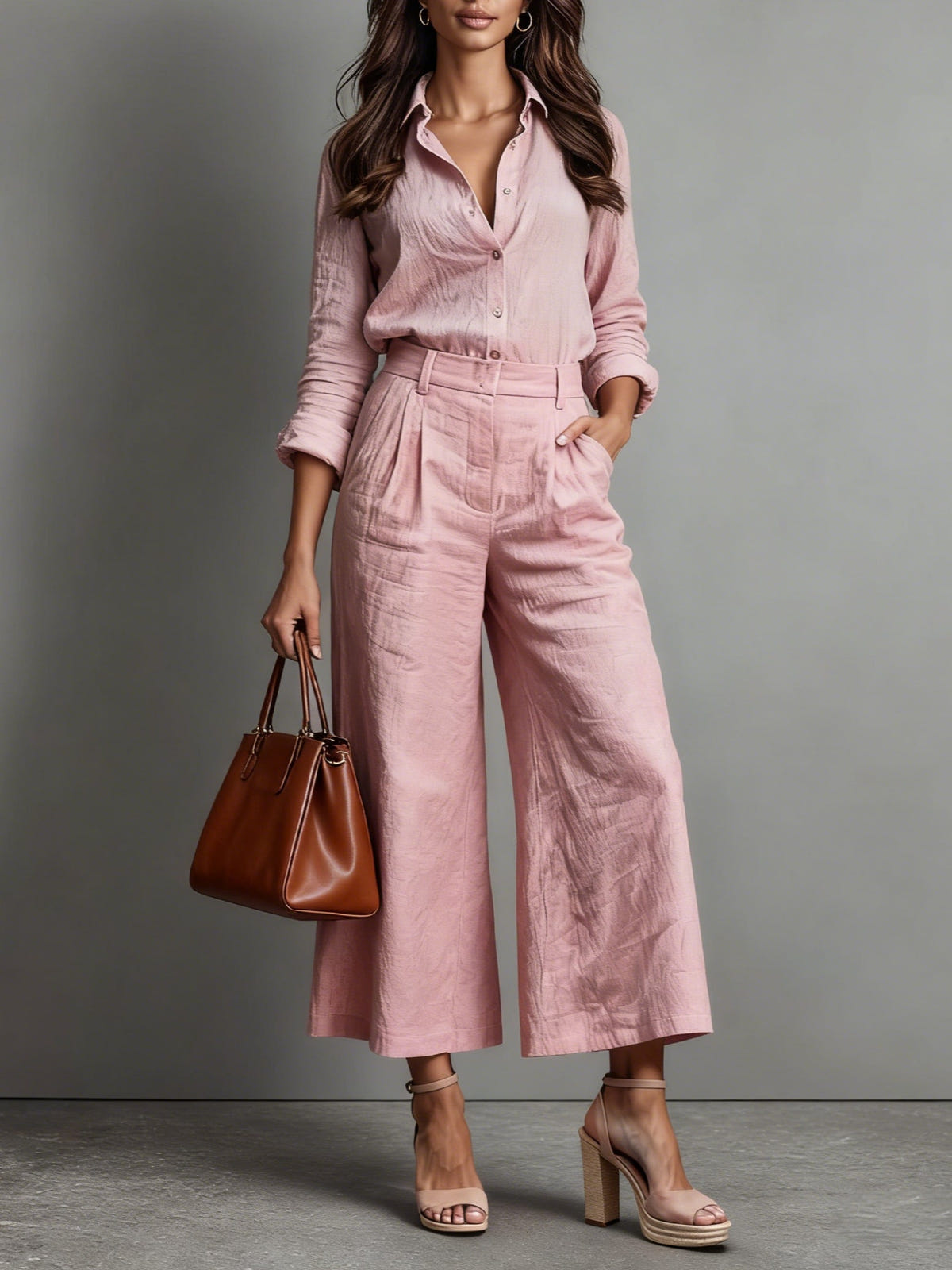 Conjunto de pantalones capri de lino Sofia