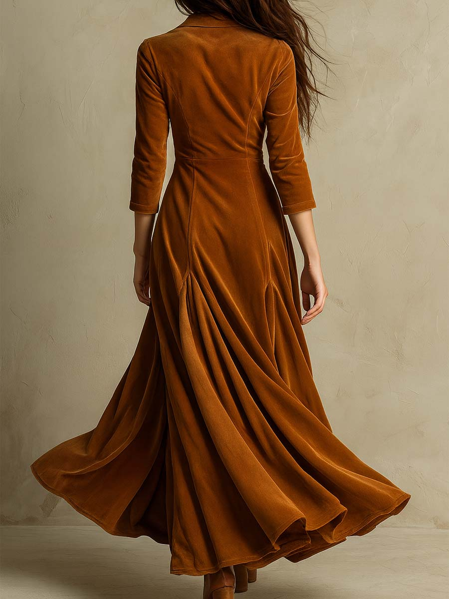 Vestido longo de veludo Vivienne
