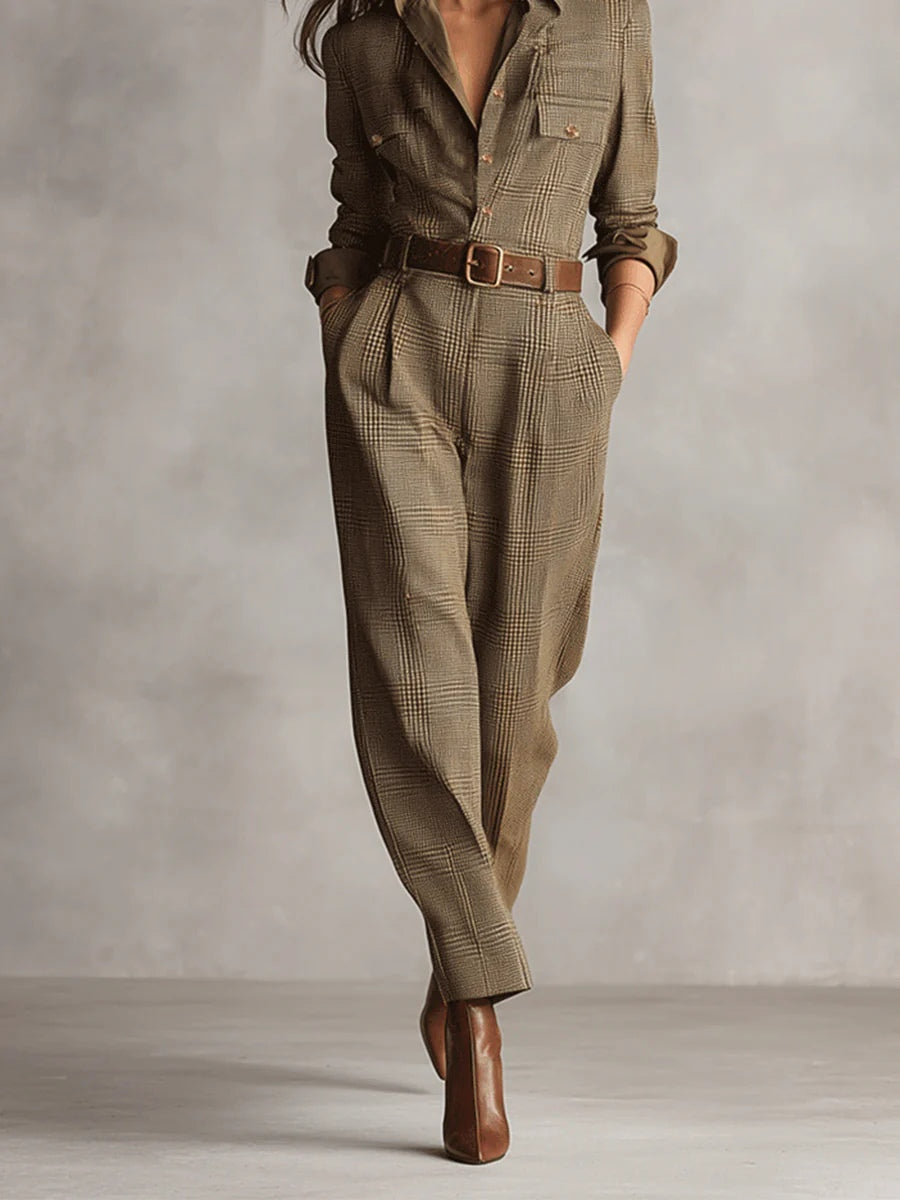 Macacão Utilitário Samantha em Tweed