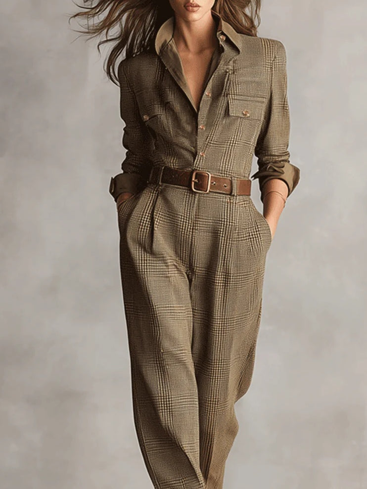 Macacão Utilitário Samantha em Tweed