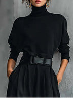 Lisa™ | Conjunto negro de 2 piezas con cinturón