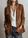 Christine - Women’s Vintage Brown Blazer