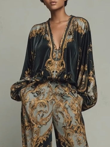Traje con Estampado Floral Barroco Isabella