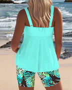 Daphne - Favorecedor conjunto de tankini acanalado
