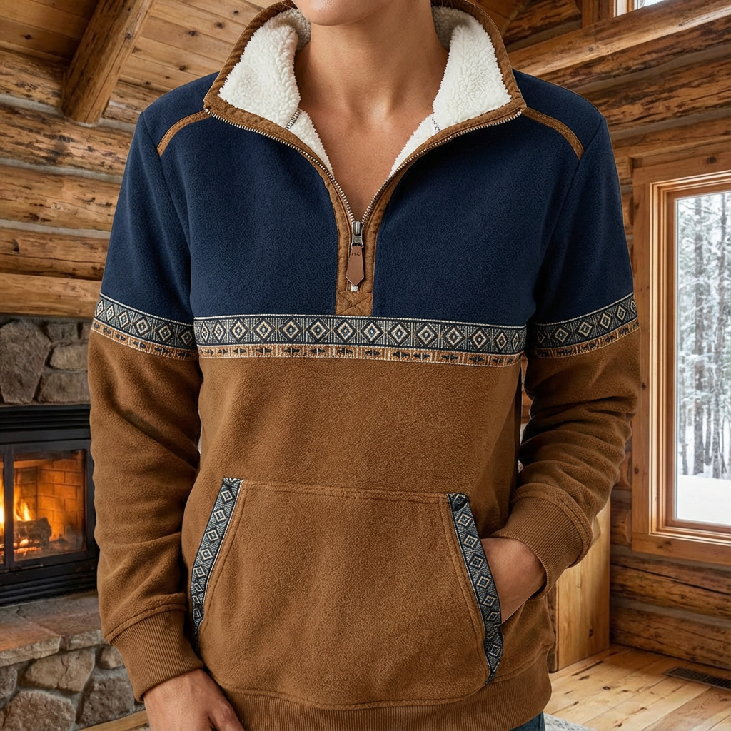 Rosa – Pull douillet à demi-zip