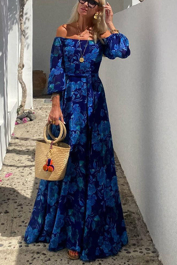 Luna | Vestido longo com estampa floral