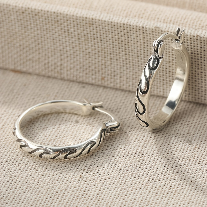 Boucles d’oreilles créoles vintage bohèmes texturées