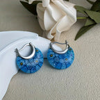 Pendientes de medio aro coloridos de millefiori