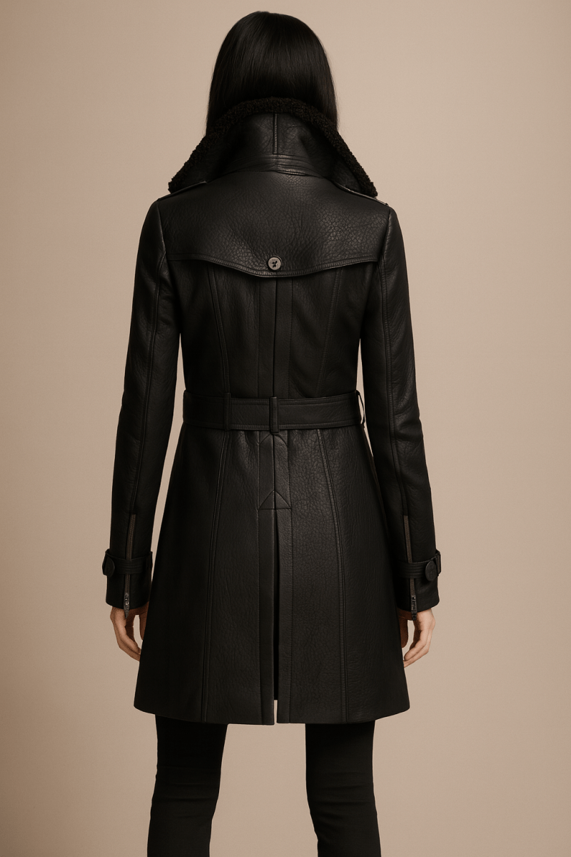 ALLESIA | Abrigo de cuero elegante