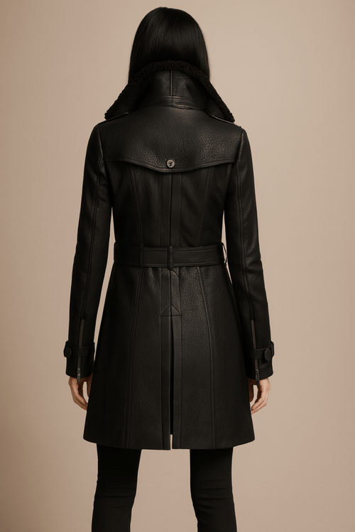 Allesia | Manteau élégant en cuir