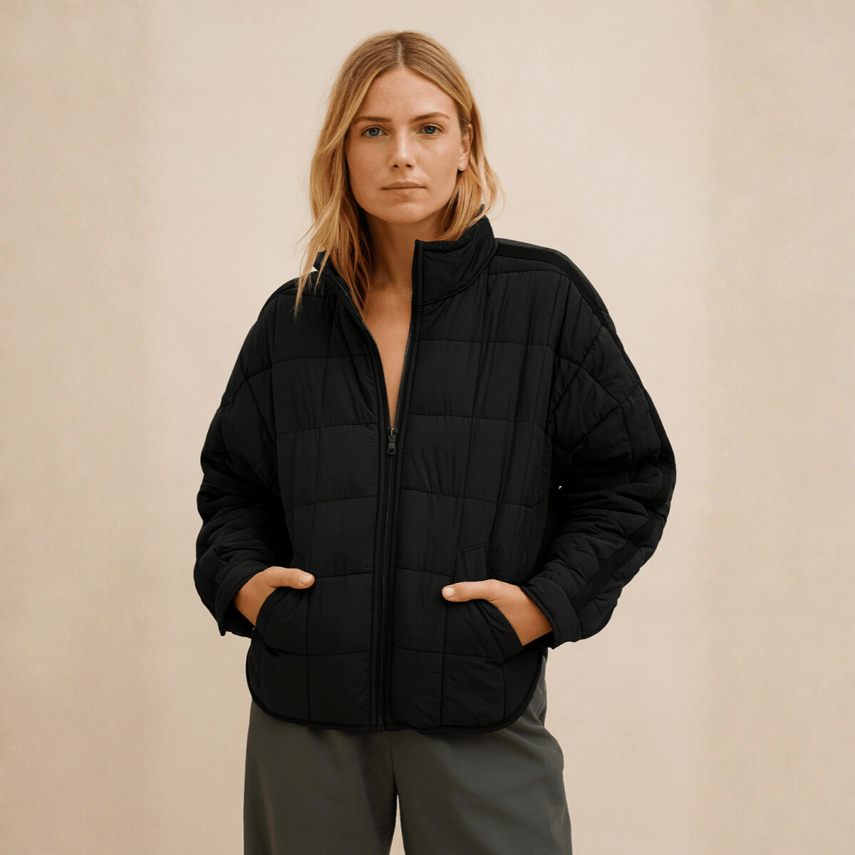 April – Lightweight Compact Zip Puffer Jacket