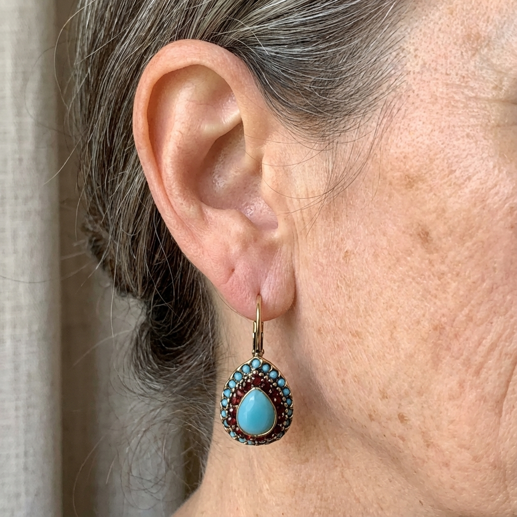 Boucles d'oreilles vintage en cristal en forme de goutte