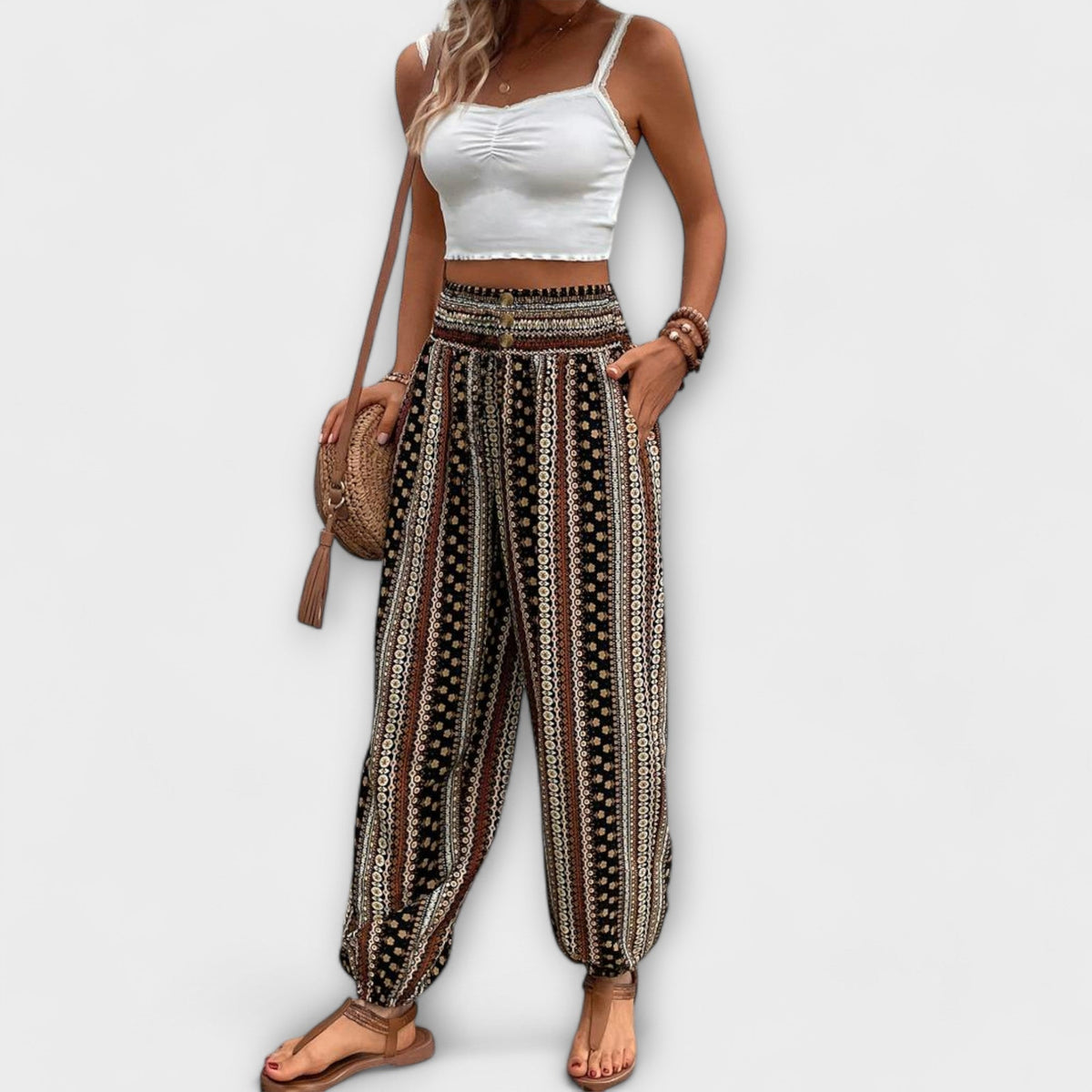 Scarlett - Pantalones con estampado étnico