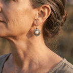 Pendientes de botón de perlas vintage llamativos
