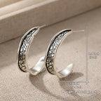 Brincos de argola vintage martelados e artesanais