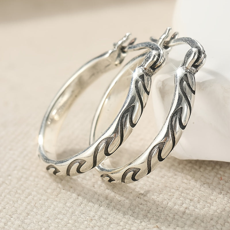 Boucles d’oreilles créoles vintage bohèmes texturées