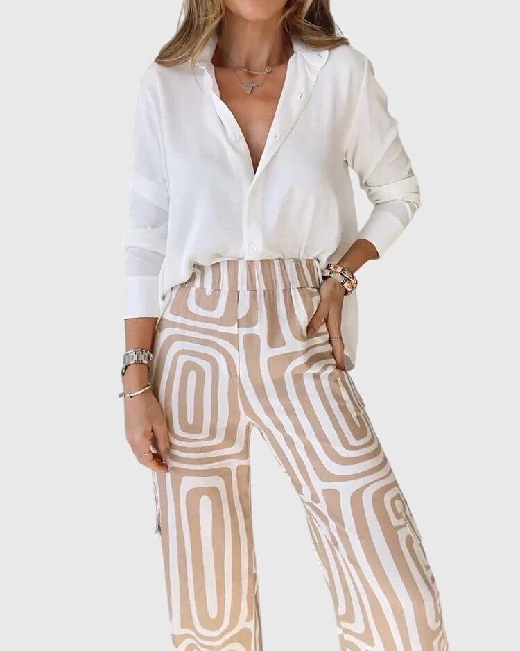 Emilia | Pantalon élégant + blouse et ceinture offertes
