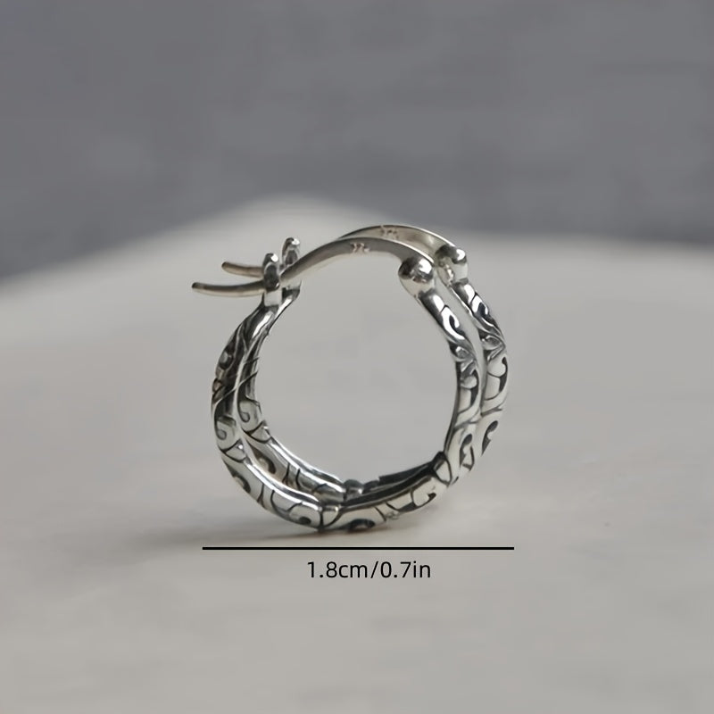 Pendientes vintage de aro con runas celtas irlandesas