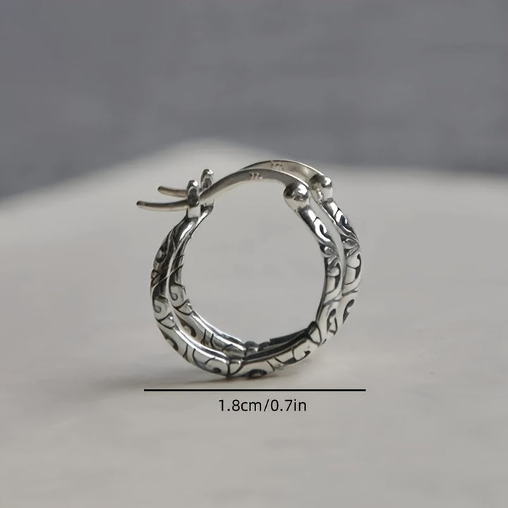 Pendientes vintage de aro con runas celtas irlandesas