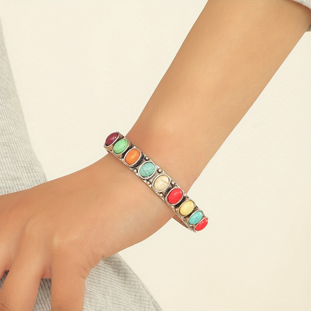 Vintage Style Multistone Turquoise Cuff Bracelet