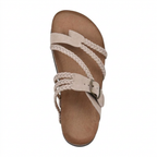 Beige sandal with footbed lettering removed