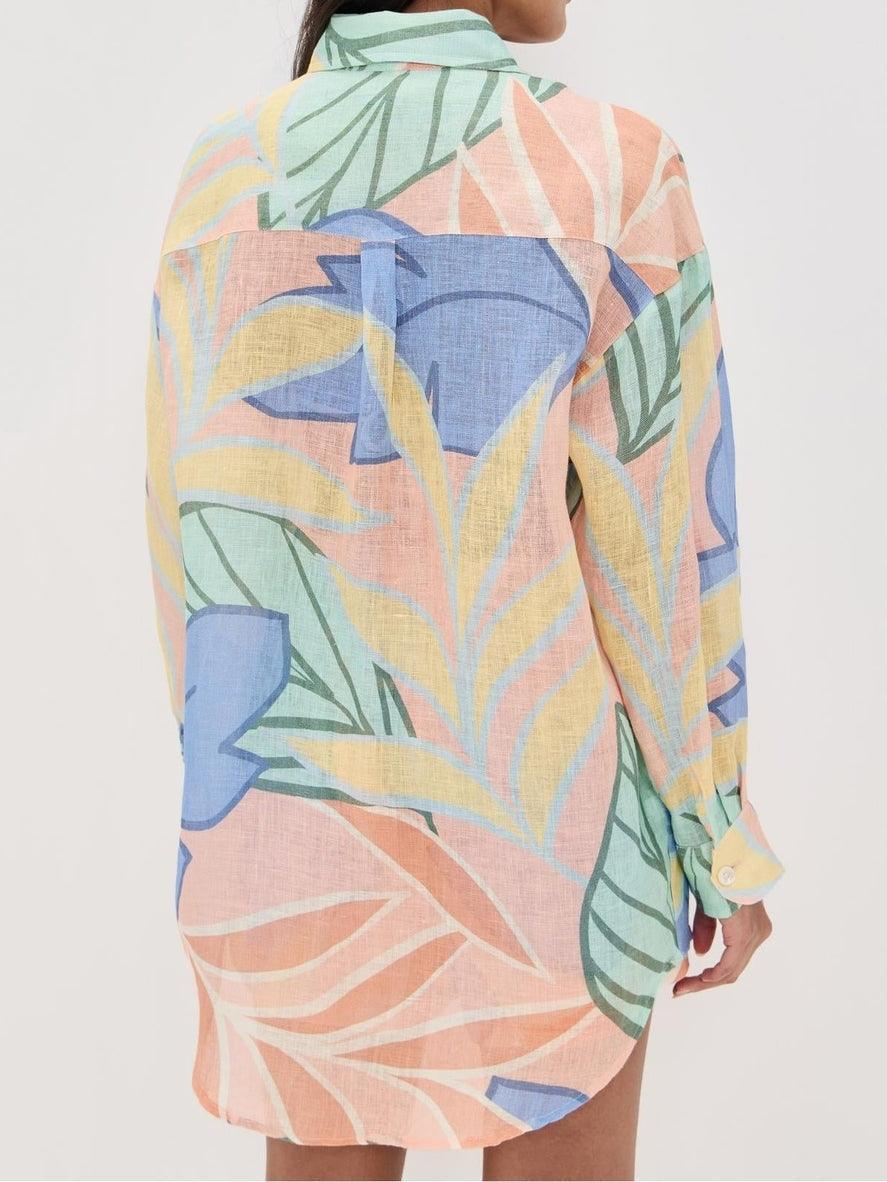 Amandine| Conjunto corto con estampado de hojas tropicales