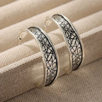 Brincos de argola vintage martelados e artesanais