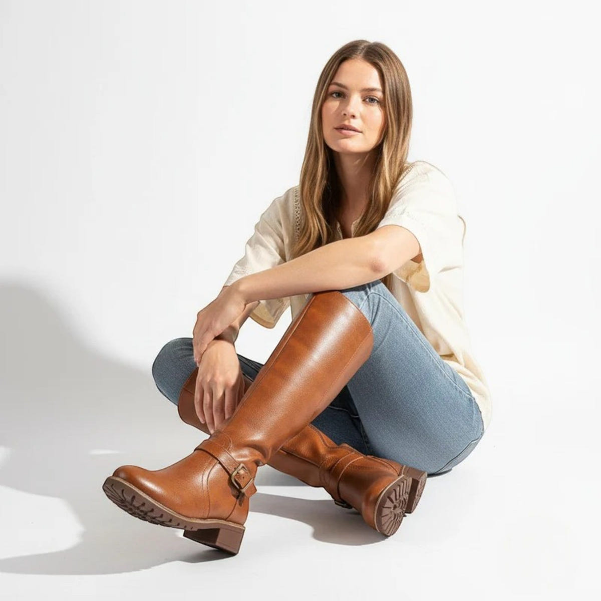 Stella™ | Botas femininas de cano alto com fivela