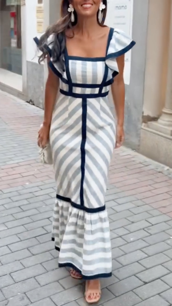 Dianne | Vestido Maxi Retro a Rayas