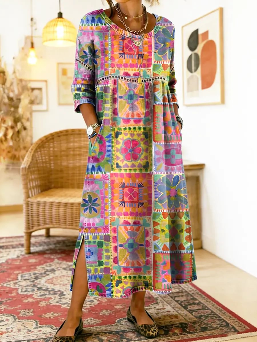 Pilar | Vestido con estampado étnico