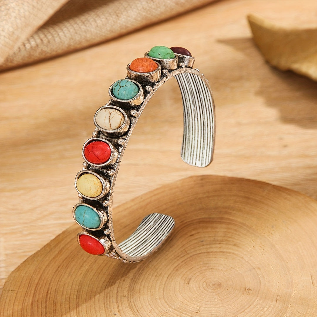 Vintage Style Multistone Turquoise Cuff Bracelet