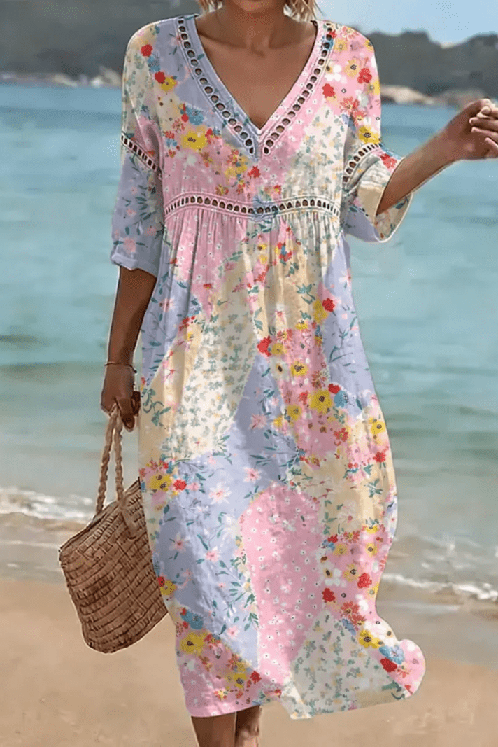 Lunessa – Vestido Midi Brisa Floral