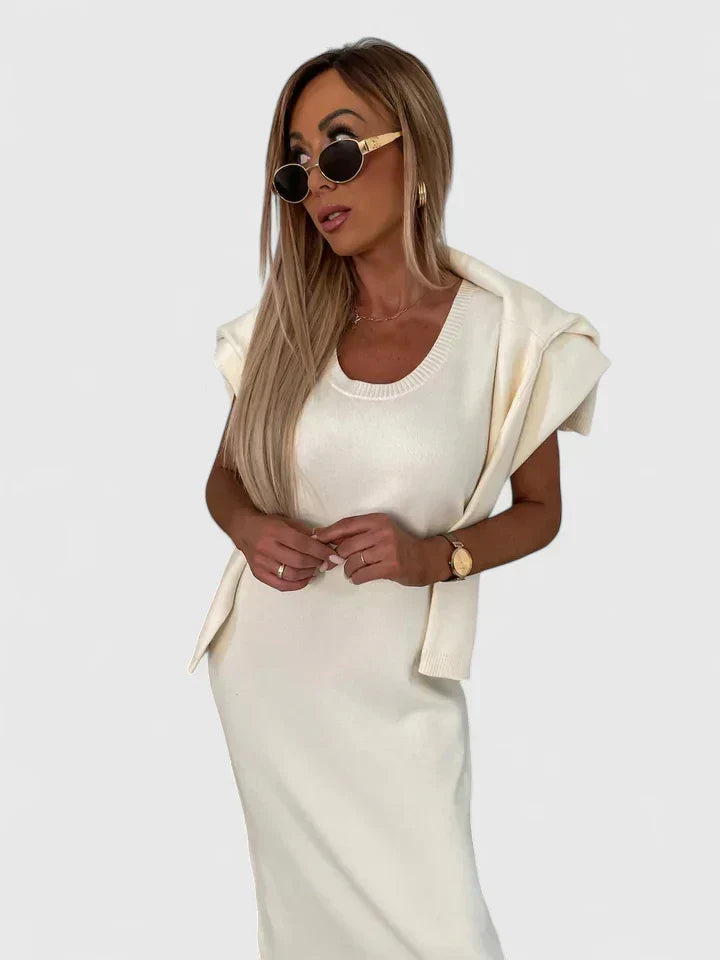 Chrystahl | Ensemble robe et pull à col roulé élégant